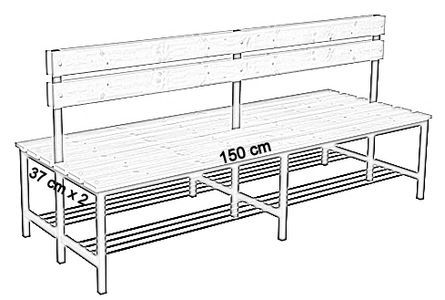 dwustronna z oparciem i półką 150 cm