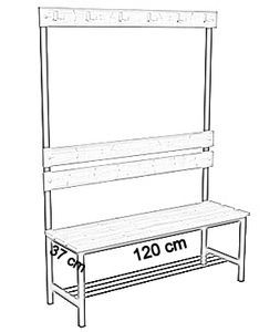 jednostronna z oparciem, wieszakami i półką 120 cm