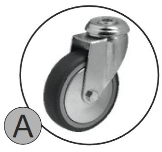 2 Kółka z hamulcem + 2 kółka bez hamulca