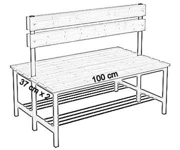 dwustronna z oparciem i półką 100 cm