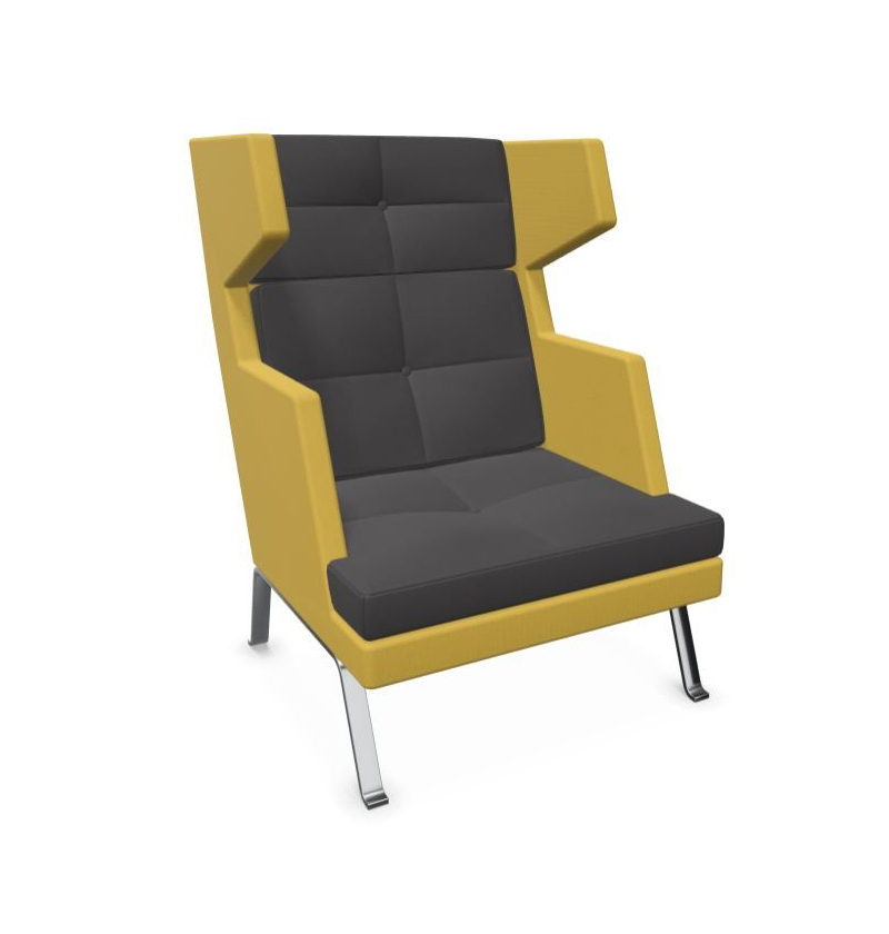 Fotel recepcyjny OCTOBER 12 wysoki - nogi metalowe