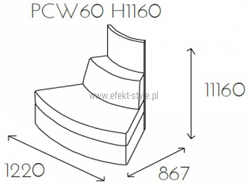 Siedzisko łukowe PL@NET PCW60 H1160