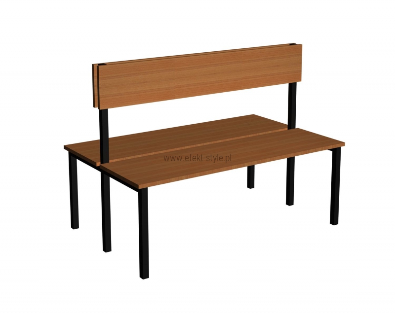 Ławka korytarzowa Classic 2 str. z oparciem długości 1m, 1,5m z płyty