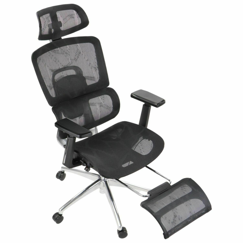 ErgoNew A1F Fotel biurowy obrotowy z zagłówkiem i podnóżkiem