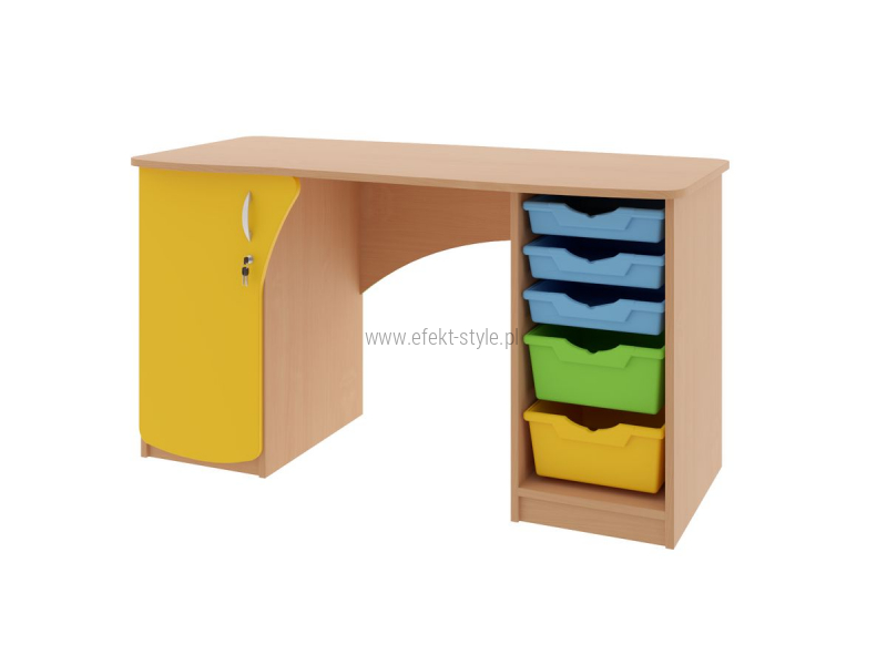 Biurko Ola z szafką i pojemnikami