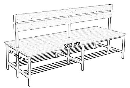 dwustronna z oparciem i półką 200 cm