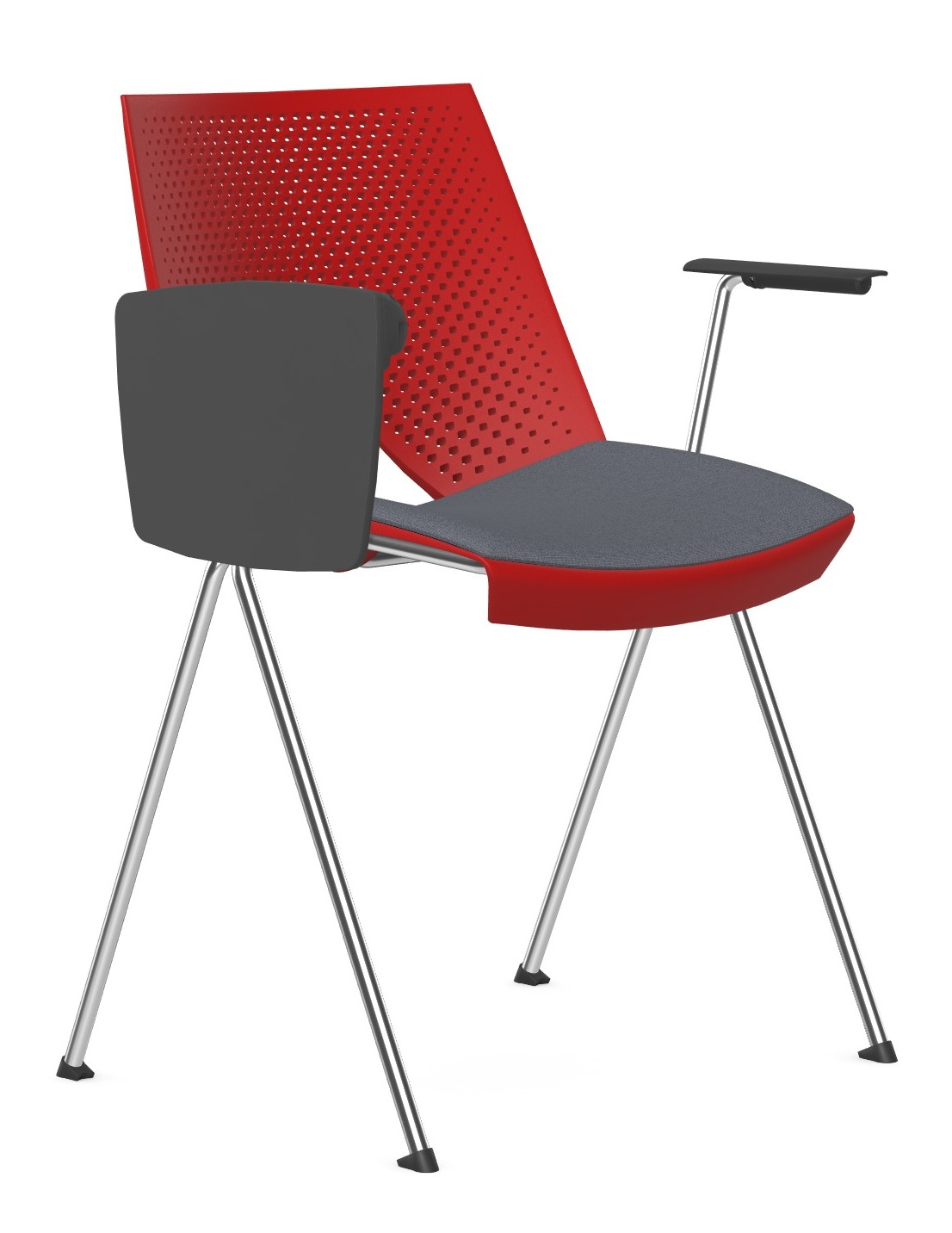 STRIKE Krzesło konferencyjne z pulpitem - na 4 nogach tapicerowane siedzisko
