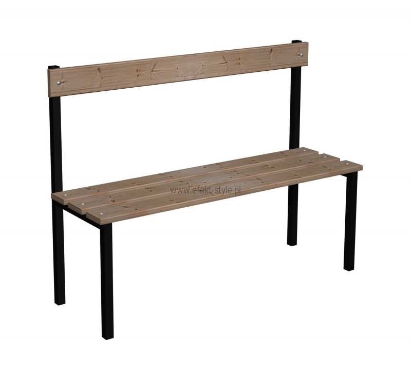 Ławka korytarzowa Classic z oparciem długości 1m, 1,5m z desek