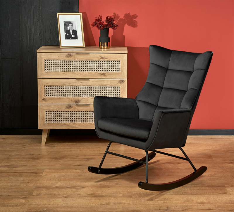 BAZALTO fotel bujany czarny