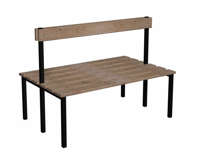 Ławka korytarzowa Classic 2 str. z oparciem długości 1m, 1,5m z desek