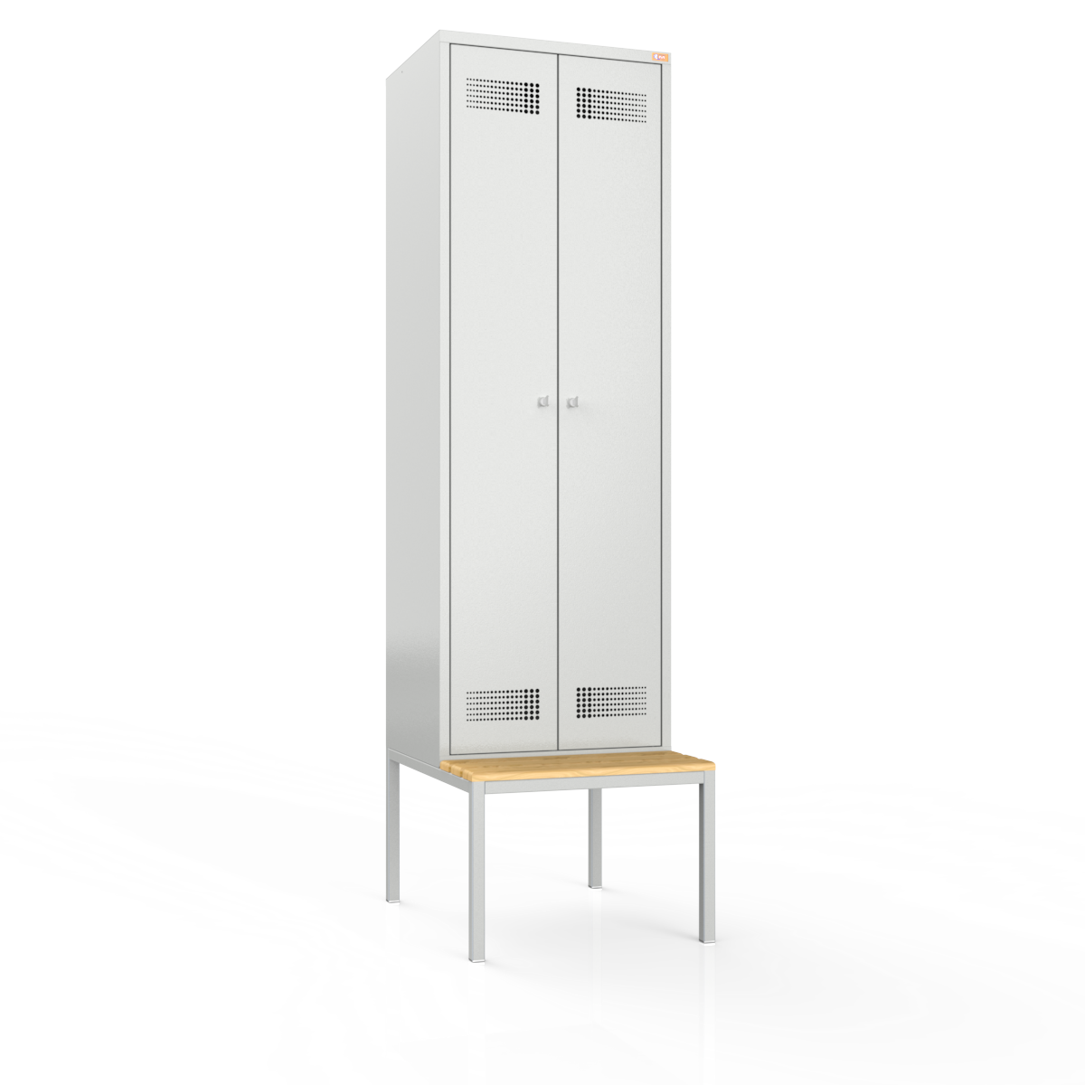 Szafa metalowa ubraniowa z ławką BHP/2Ł