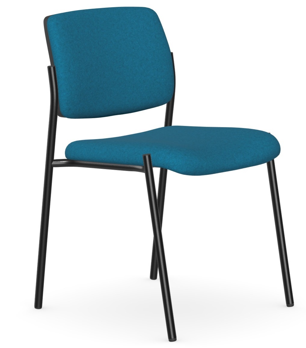 Cube Krzesło tapicerowane bez podłokietników - stelaż 4 nóżki