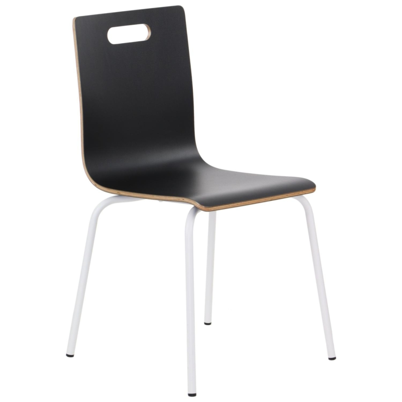 Krzesło WERDI A stelaż biały, kubełek laminat czarny