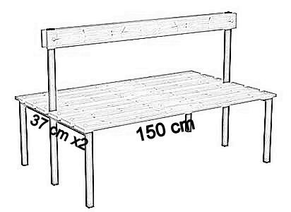 dwustronna z oparciem deska sosnowa 150 cm
