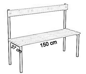 jednostronna z oparciem deska sosnowa 150 cm