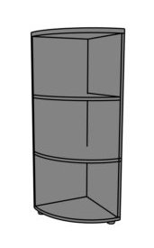 Regał biurowy narożny RG28 40x40x114h