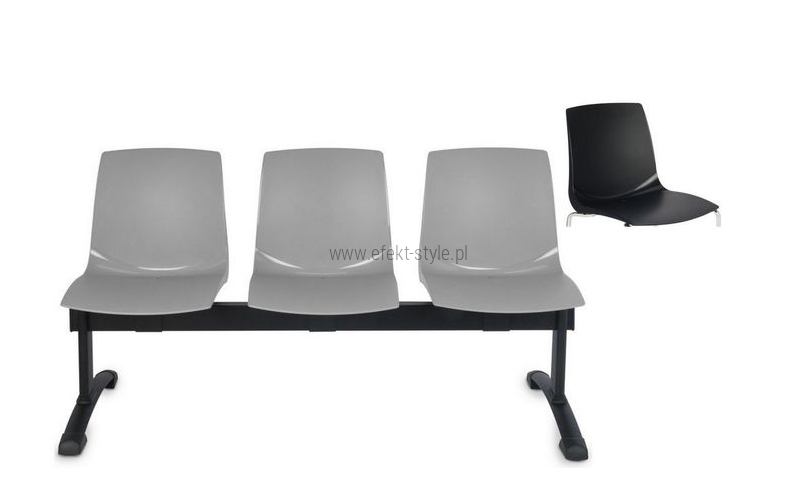 Ławka ARI 3 osobowa - czarna