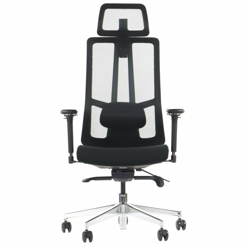 AKCENT M PLUS fotel biurowy obrotowy,  czarny mechanizm samoważący, podłokietniki 4D