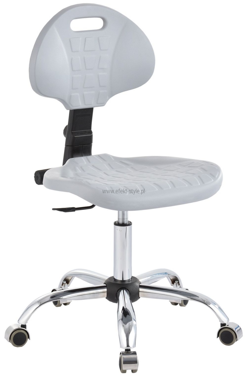 Krzesło laboratoryjne niskie - popiel/chrom