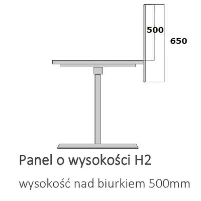 Wysokość H2 - 650 mm