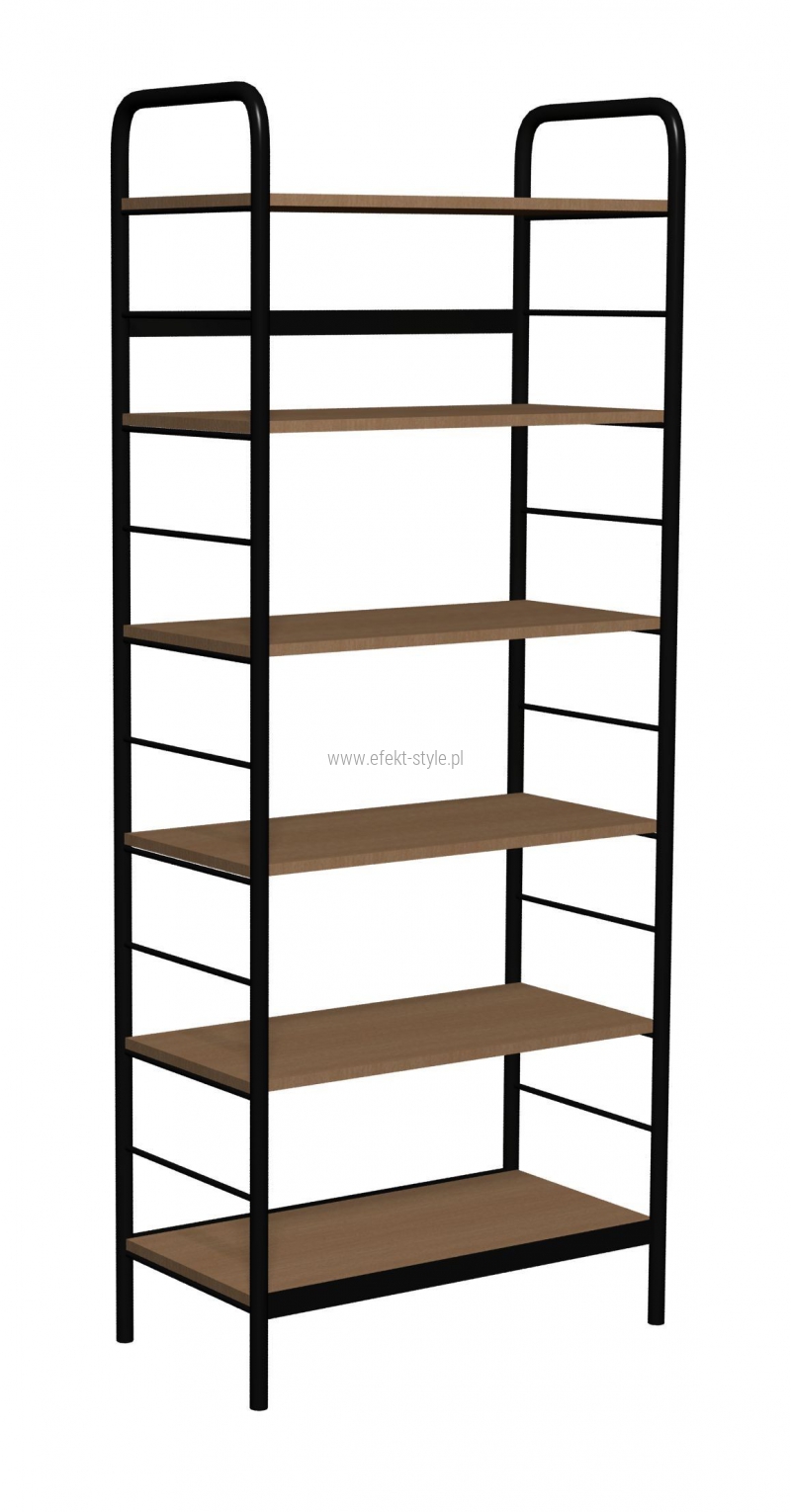 Regał biblioteczny jednostronny rama metalowa A