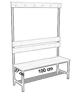 jednostronna z oparciem, wieszakami i półką 100 cm