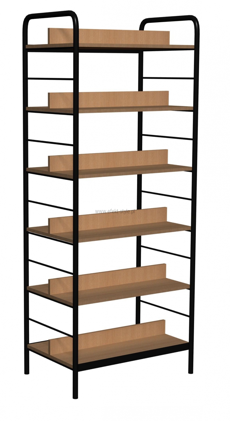 Regał biblioteczny dwustronny rama metalowa B