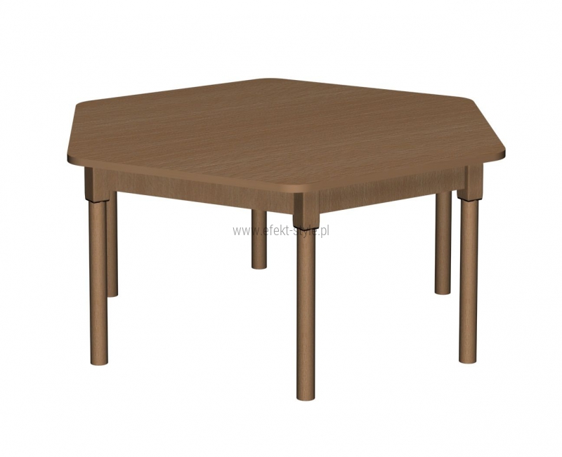 Stolik MB sześciokątny drewniany/ opcja regulacja wysokości