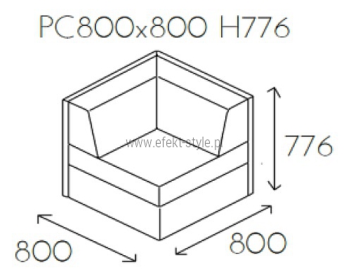 Siedzisko narożne PL@NET PC800x800 H776