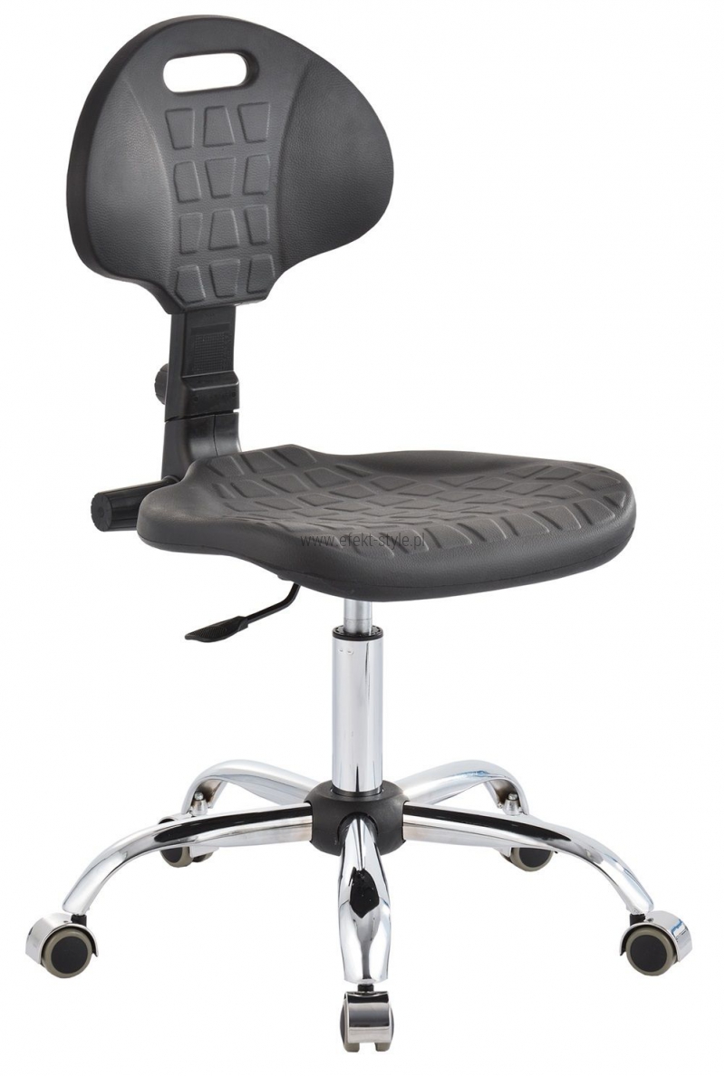 Krzesło laboratoryjne niskie - czarny/chrom
