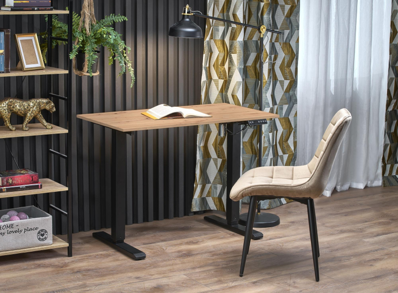 B53 biurko biurko z funkcją regulacji wysokości, dąb artisan / czarny