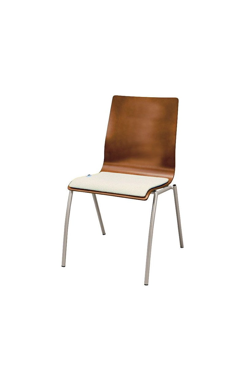 Krzesło IRYS A WOOD NS z nakładka tapicerowana na siedzisku