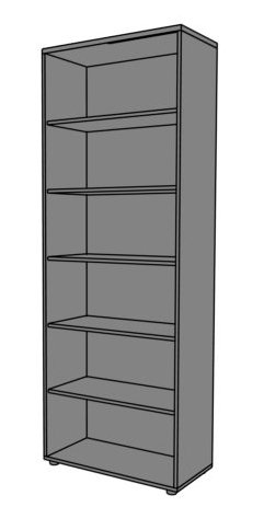 Regał biurowy RGW1 80x40x220h