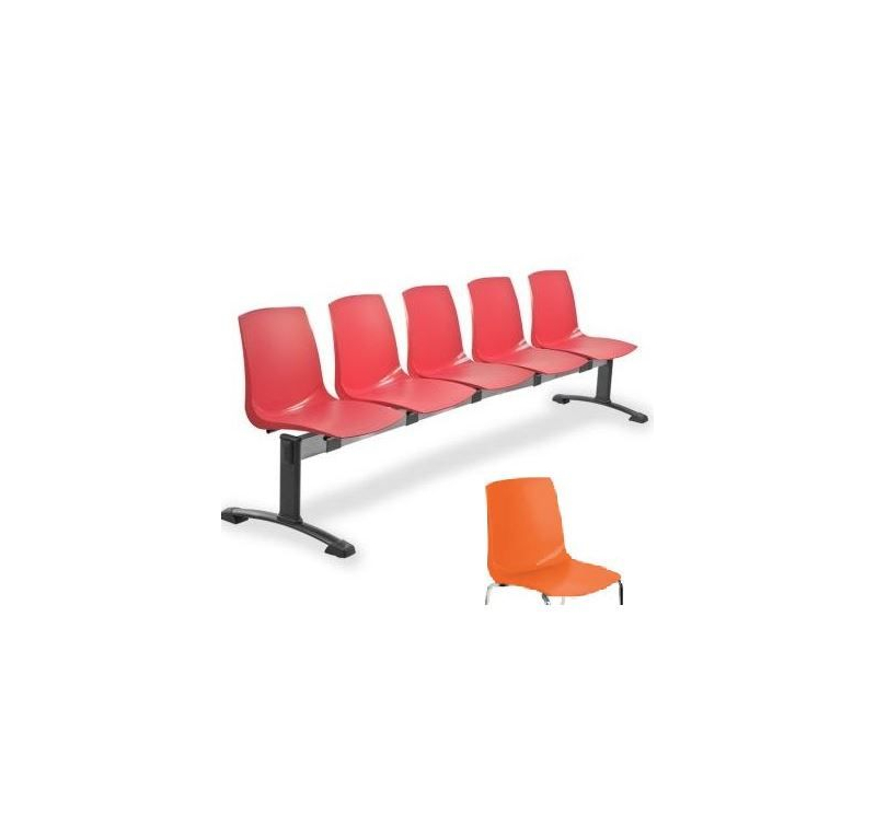 Ławka ARI 5 osobowa - pomarańczowa