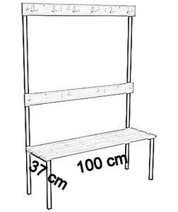 jednostronna z oparciem i wieszakami deska sosnowa 100 cm