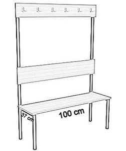jednostronna z oparciem i wieszakami płyta 100 cm