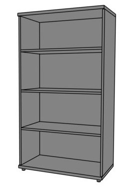 Regał biurowy RG1/4OH 80x40x148h