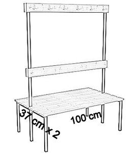 dwustronna z oparciem i wieszakami deska sosnowa 100 cm