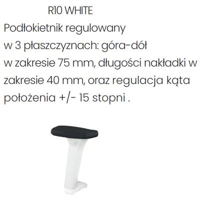 R10 biały - regulacja w 3 płaszczyznach
