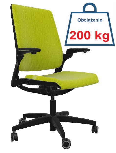 SMART SB10S Fotel biurowy atest wytrzymałości do 200 kg/atest do pracy 24/7 - tapicerowany