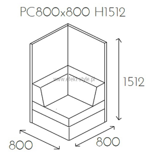 Siedzisko narożne PL@NET PC800x800 H1512