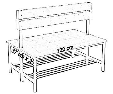 dwustronna z oparciem i półką 120 cm