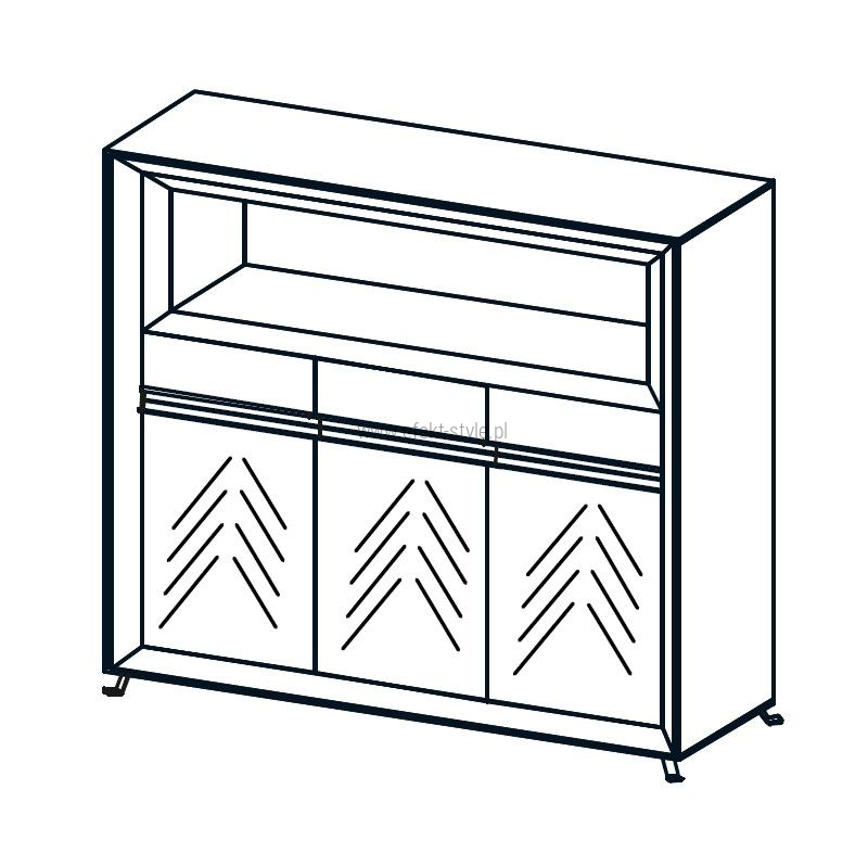 Komoda niska CHEVRON CN6/ 144x40x122h