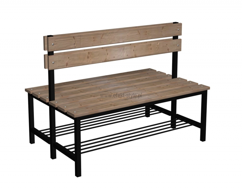 Ławka korytarzowa Premium 2-str. z oparciem i półką, długość 1m ,1,2m, 1,5m, 1,8m, 2,0m.