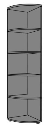 Regał biurowy narożny RG18 40x40x184h
