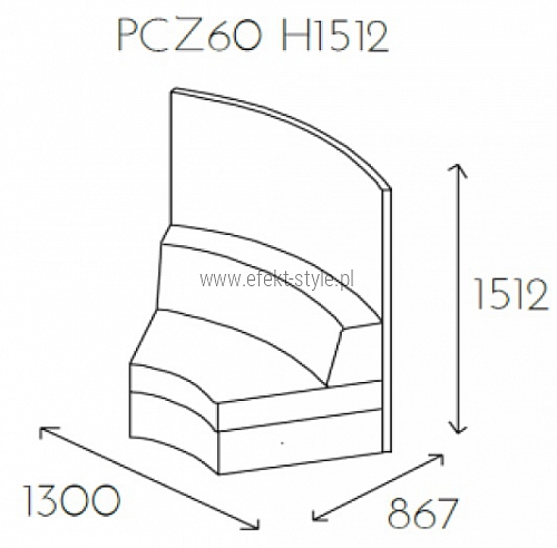 Siedzisko łukowe PL@NET PCZ60 H1512