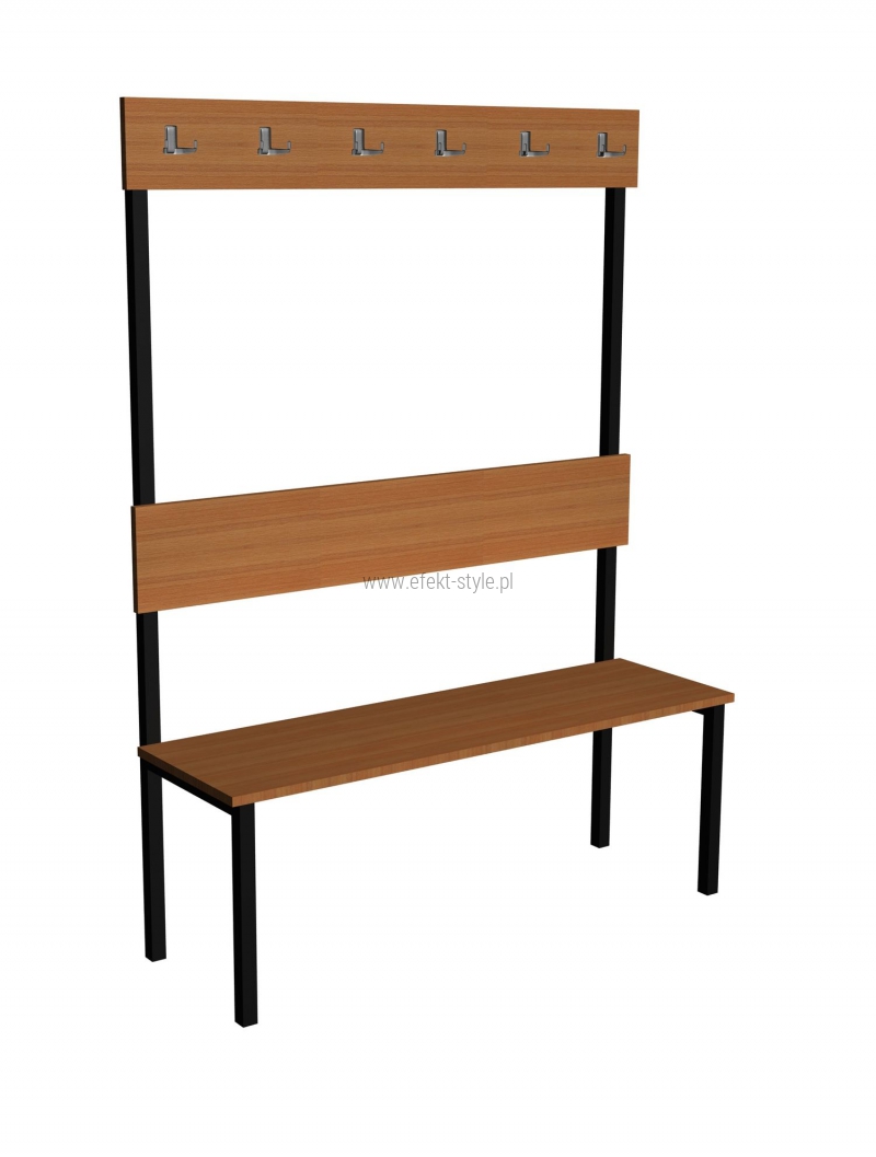 Ławka korytarzowa Classic z oparciem i wieszakiem długości 1m, 1,5m z płyty