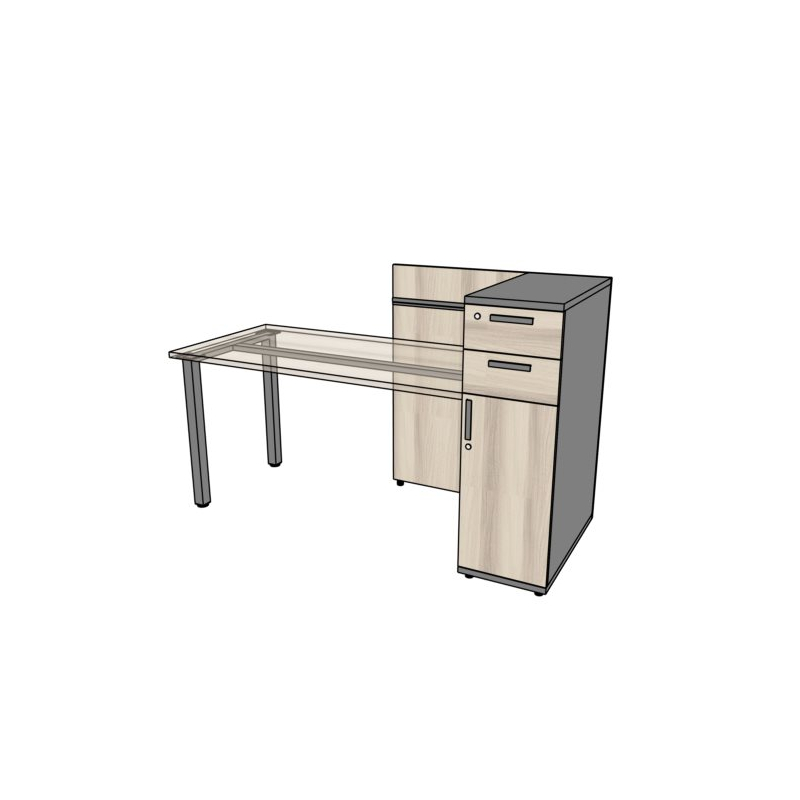 Stanowisko recepcyjne TORO TK1795 prawe- 195x72x75h