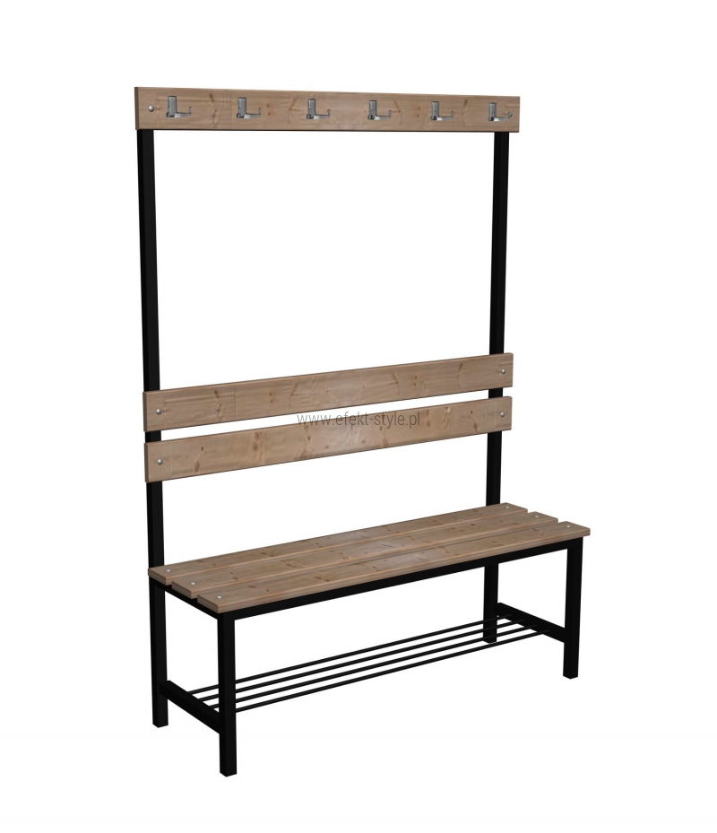 Ławka korytarzowa Premium 1-str. z oparciem, wieszakiem i półką długości 1m, 1,2m, 1,5m, 1,8m, 2,0m.