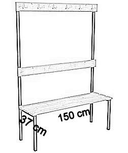 jednostronna z oparciem i wieszakami deska sosnowa 150 cm